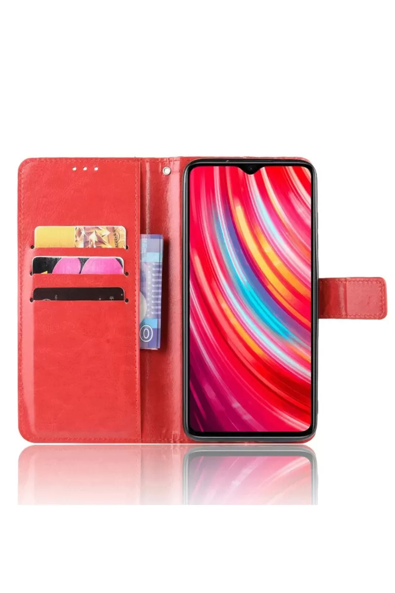 Newface Xiaomi Redmi Note 8 Pro Kılıf Trend S Plus Kapaklı Kılıf - Kırmızı