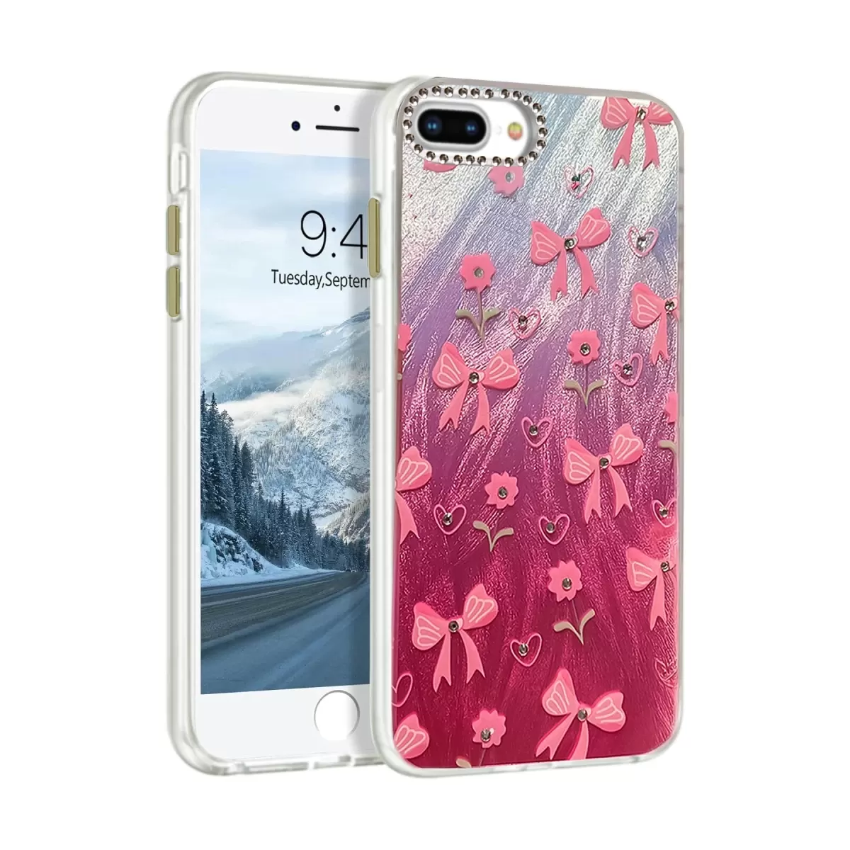 Newface Apple iPhone 7 Plus Kılıf Blade Aynalı Desenli Kapak - Desen 3