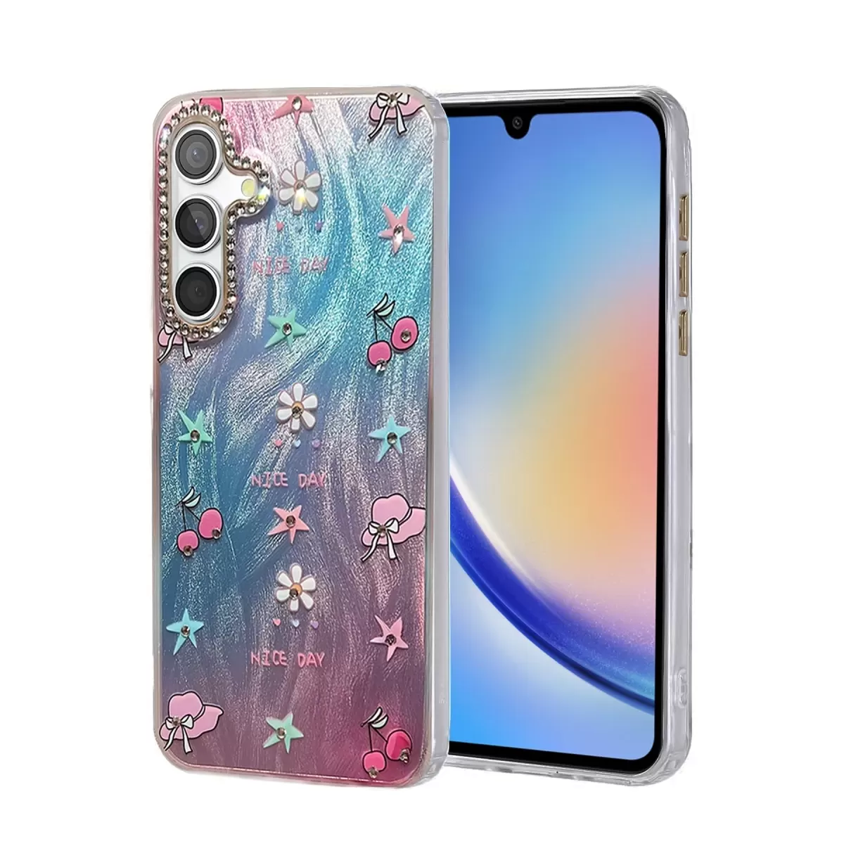 Newface Samsung Galaxy A34 5G Kılıf Blade Aynalı Desenli Kapak - Desen 4