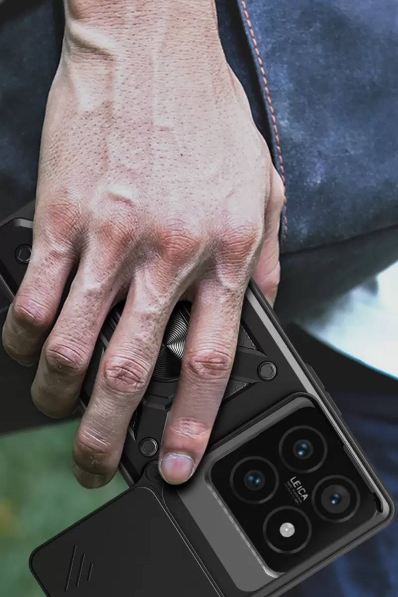 Newface Xiaomi Mi 14T Pro Kılıf Pars Lens Yüzüklü Silikon - Yeşil