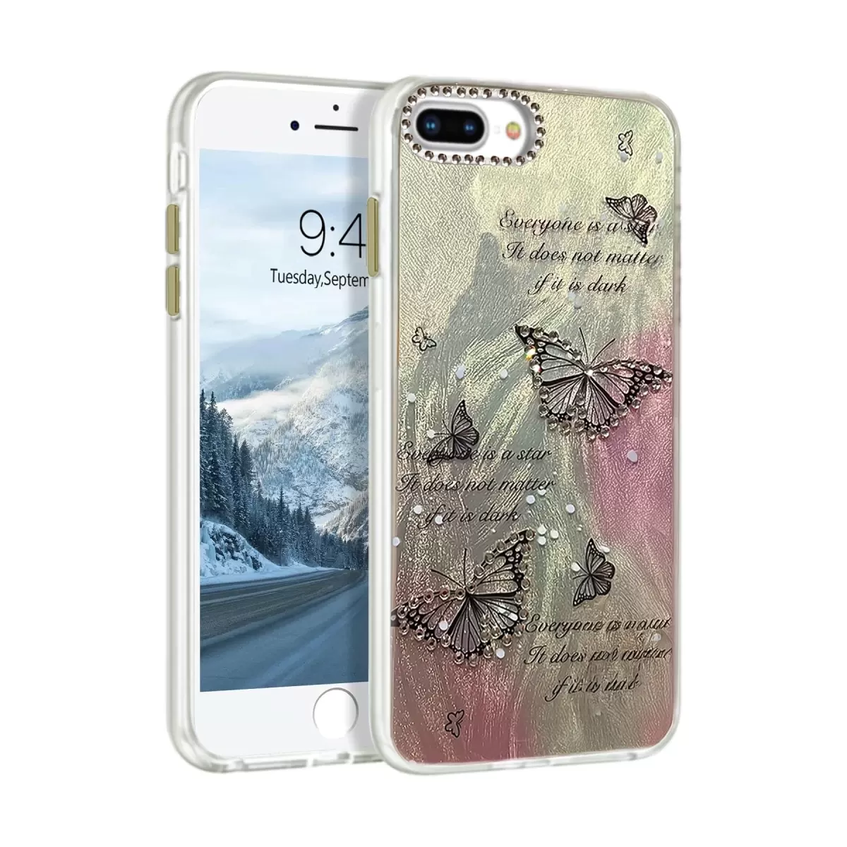 Newface Apple iPhone 7 Plus Kılıf Blade Aynalı Desenli Kapak - Desen 6