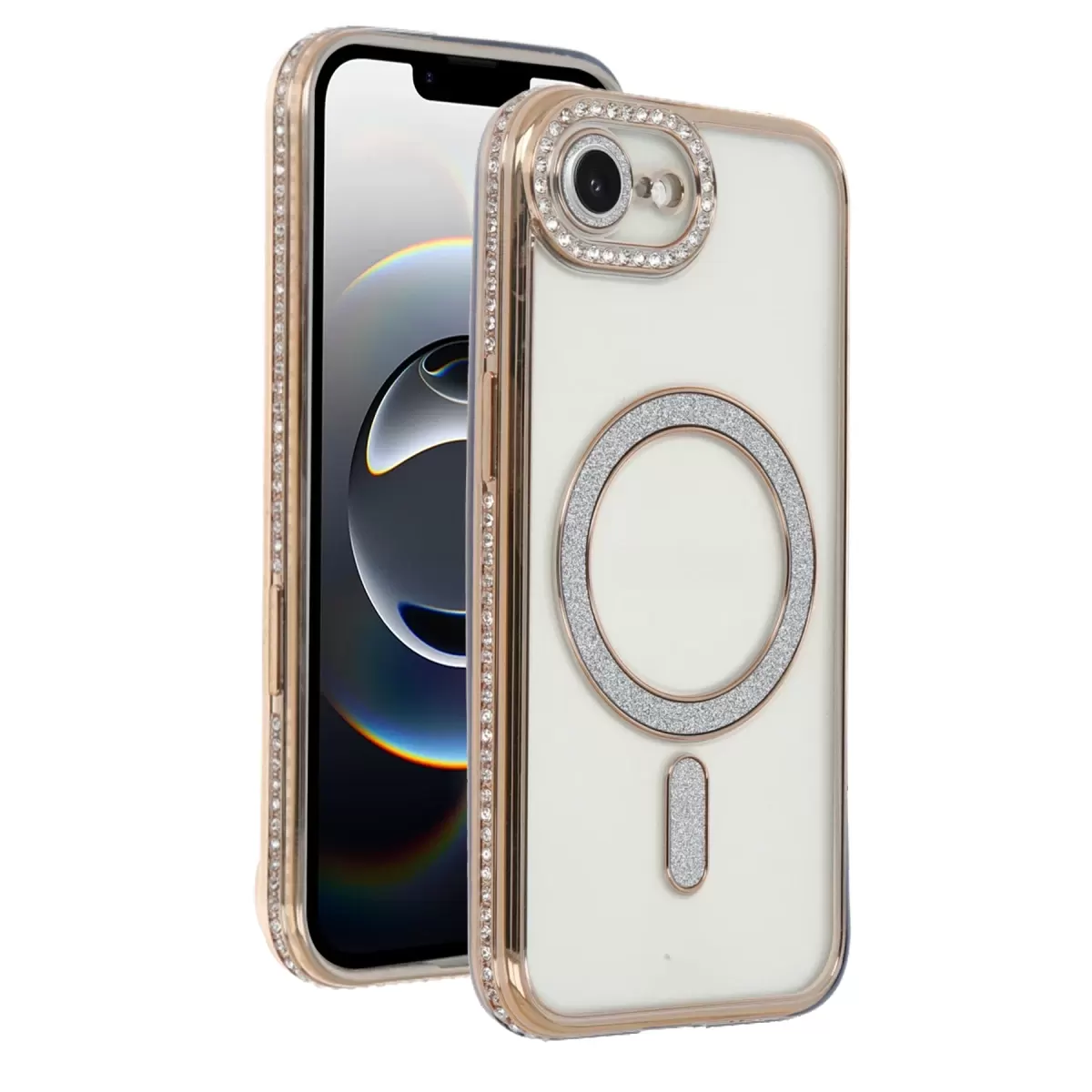 Newface Apple iPhone 16E Joke Simli Magneticsafe Kılıf - Gold