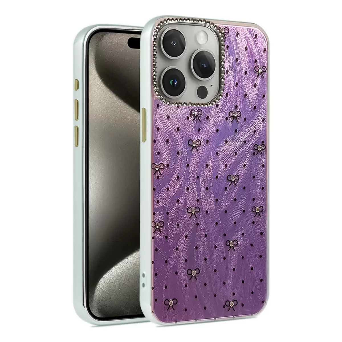Newface Apple iPhone 15 Pro Kılıf Blade Aynalı Desenli Kapak - Desen 2