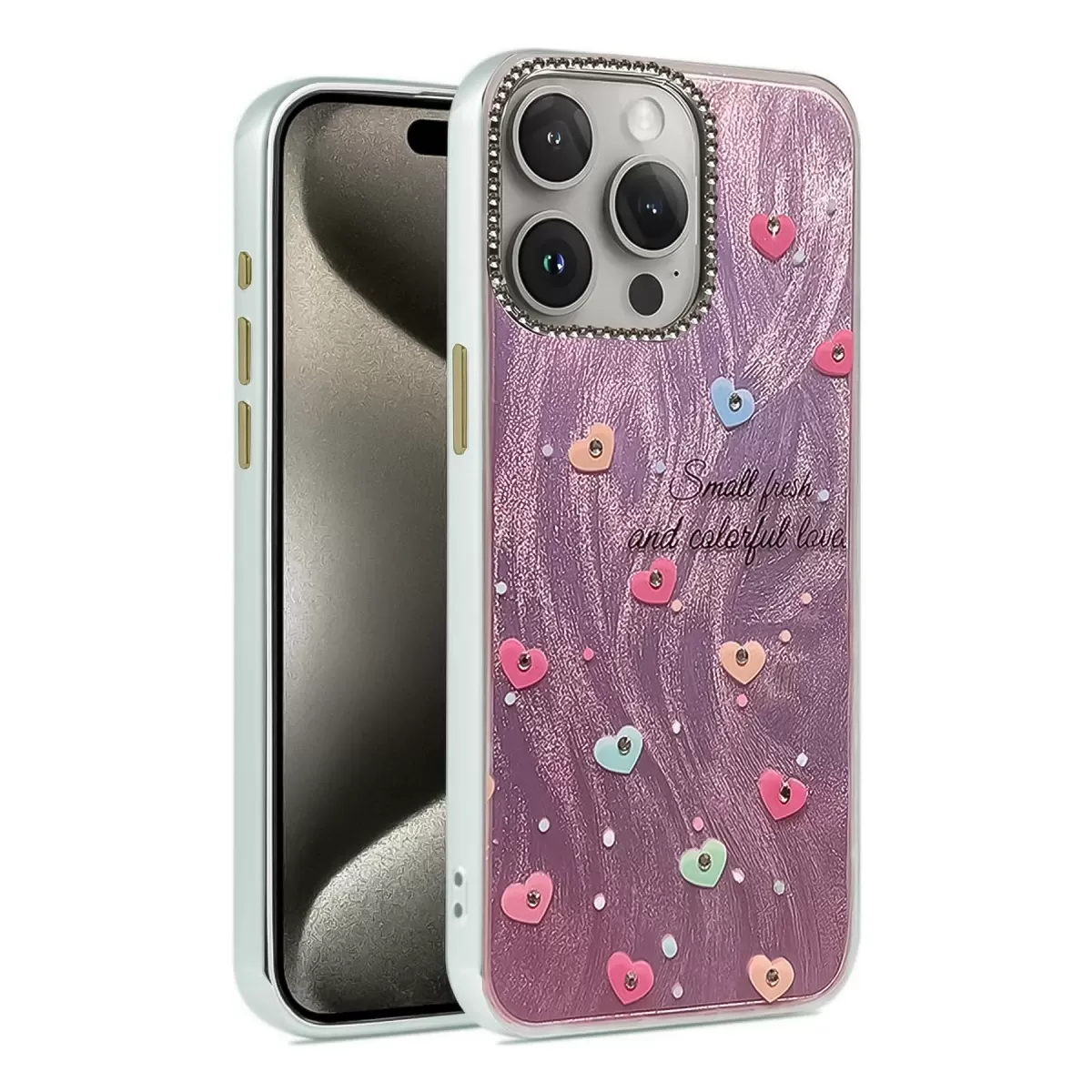 Newface Apple iPhone 15 Pro Kılıf Blade Aynalı Desenli Kapak - Desen 8