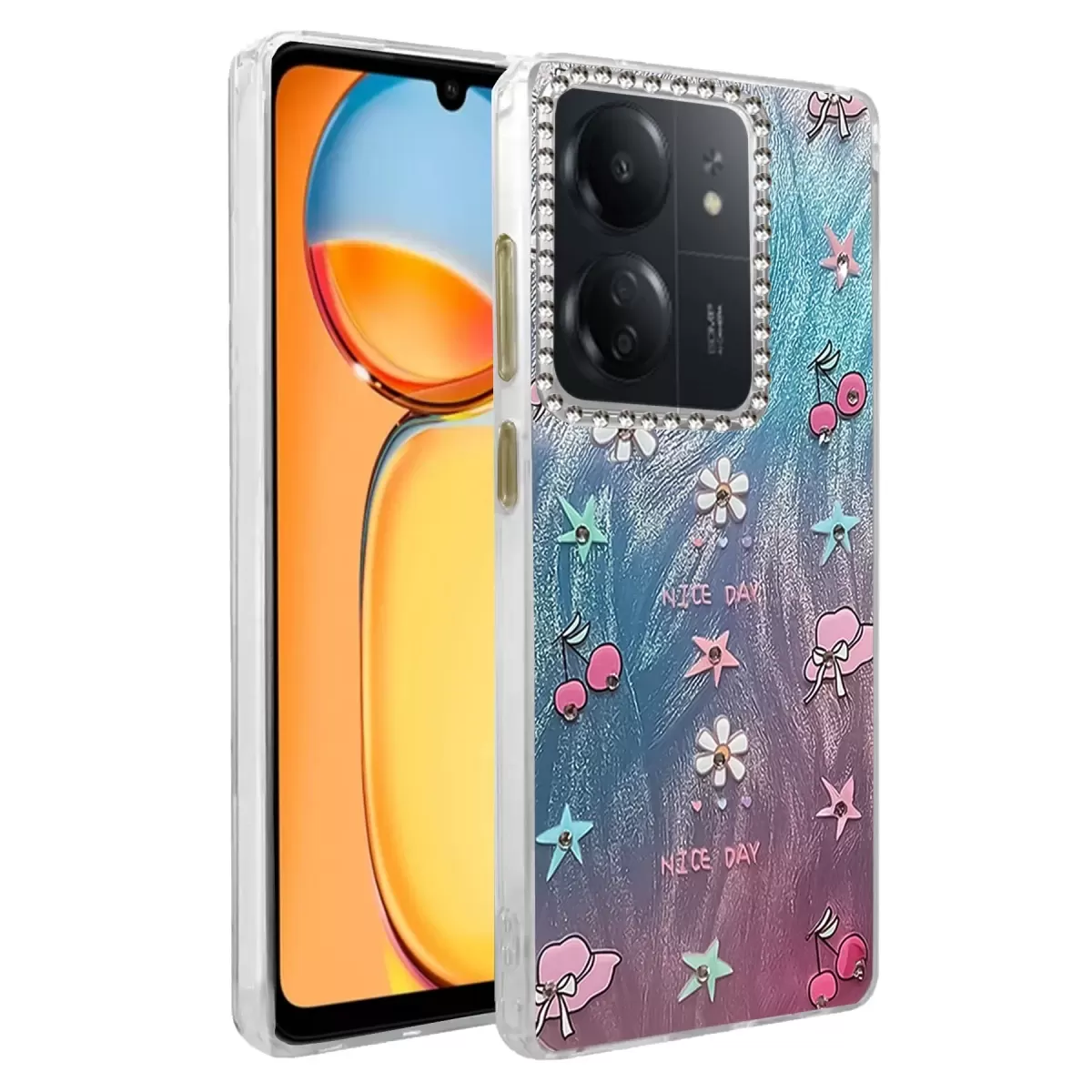 Newface Xiaomi Redmi 13C Kılıf Blade Aynalı Desenli Kapak - Desen 4