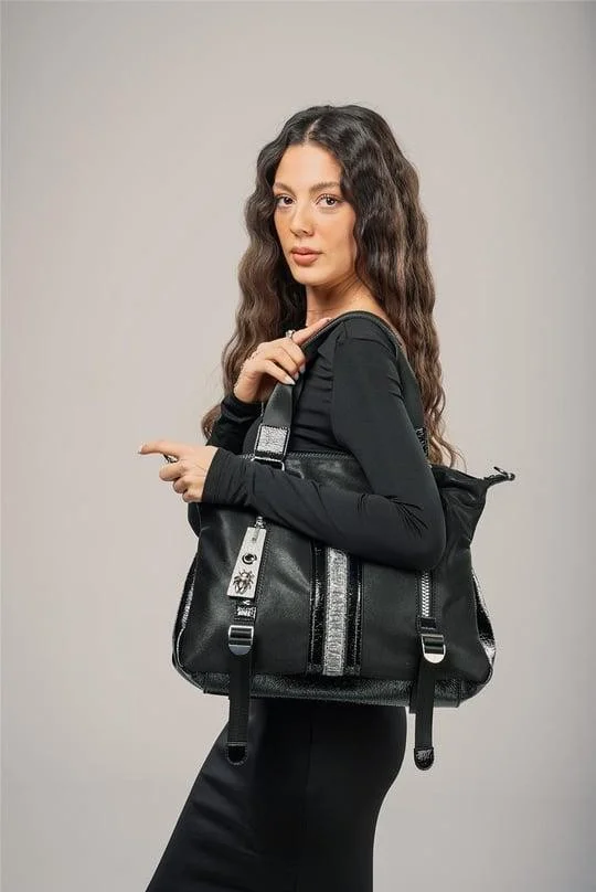 Toja Siyah Cilt Kol Ve Omuz Çantası