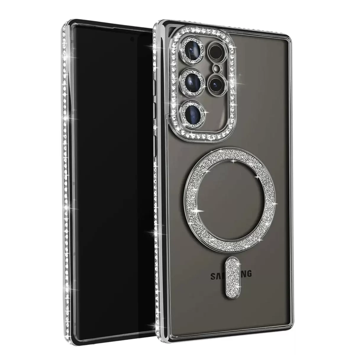 Newface Samsung Galaxy S23 Ultra Joke Simli Magneticsafe Kılıf - Siyah