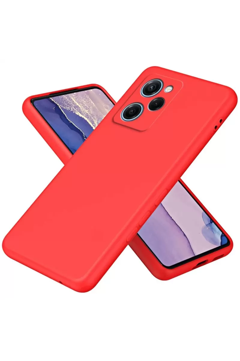 Newface Xiaomi Poco X5 Pro 5G Nano içi Kadife Silikon - Kırmızı