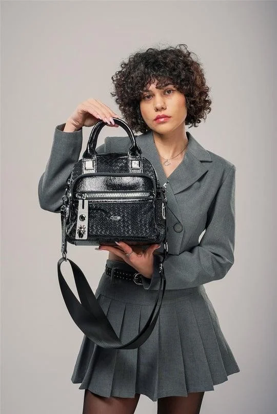 Şaty Siyah Cilt Ve Omuz Çantası