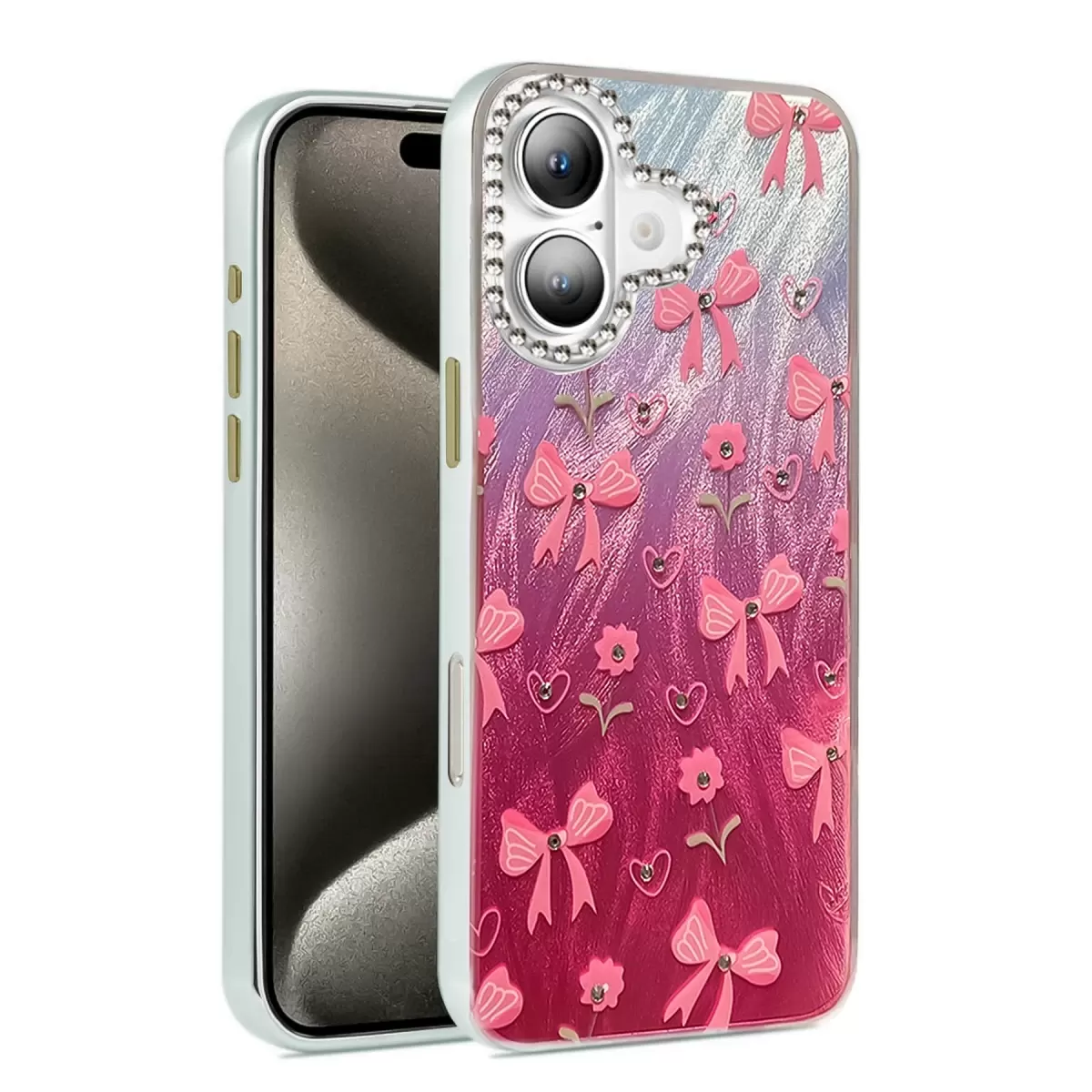 Newface Apple iPhone 16 Kılıf Blade Aynalı Desenli Kapak - Desen 3
