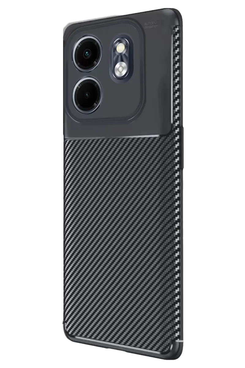 Newface İnfinix Hot 50i 4G Kılıf Auto Focus Karbon Kapak - Siyah