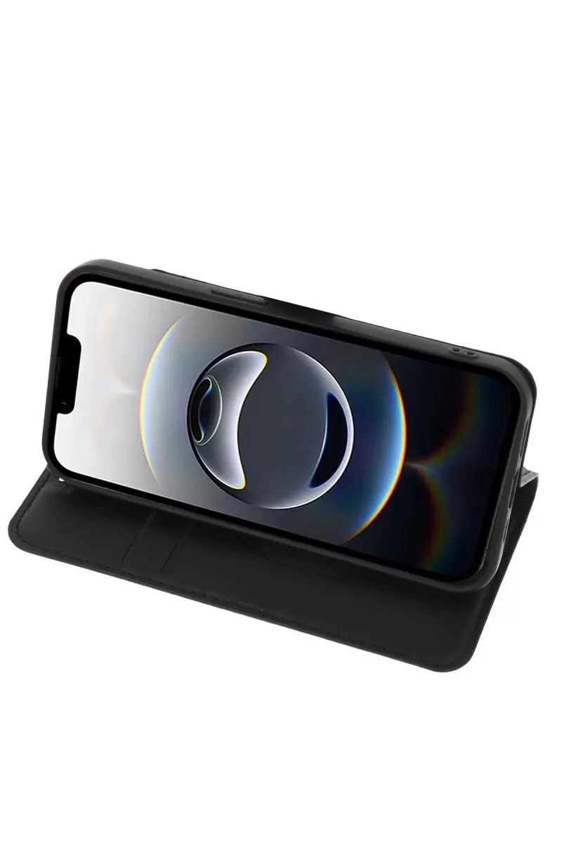 Newface Apple iPhone 16E Kılıf Trend S Plus Kapaklı Kılıf - Siyah