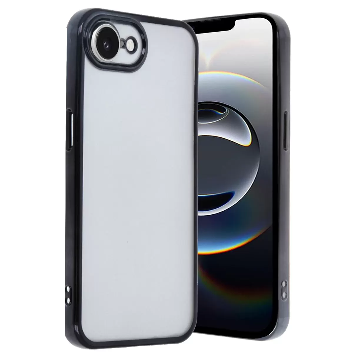 Newface Apple iPhone 16E Kılıf Razer Lensli Silikon - Siyah