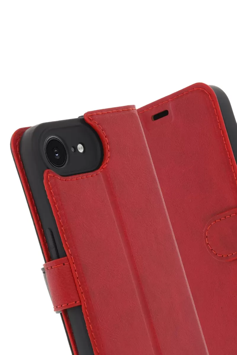 Newface Apple iPhone 16E Kılıf Trend S Plus Kapaklı Kılıf - Kırmızı