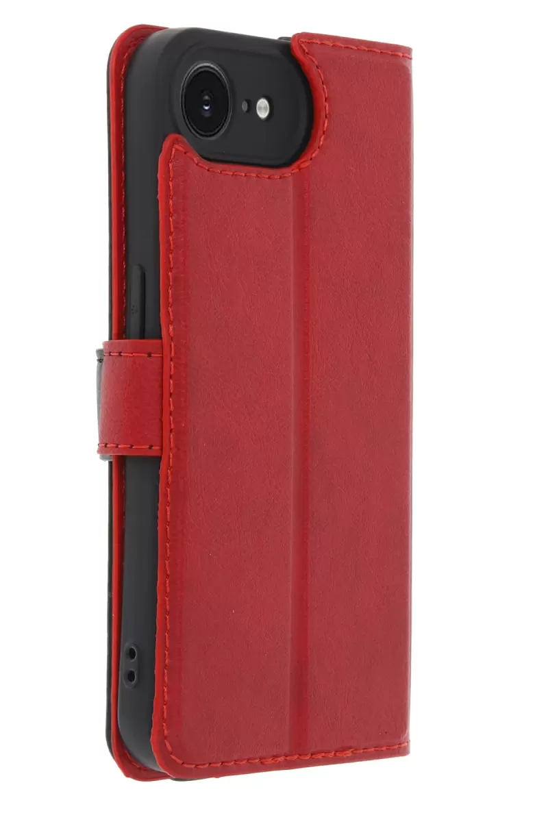 Newface Apple iPhone 16E Kılıf Trend S Plus Kapaklı Kılıf - Kırmızı