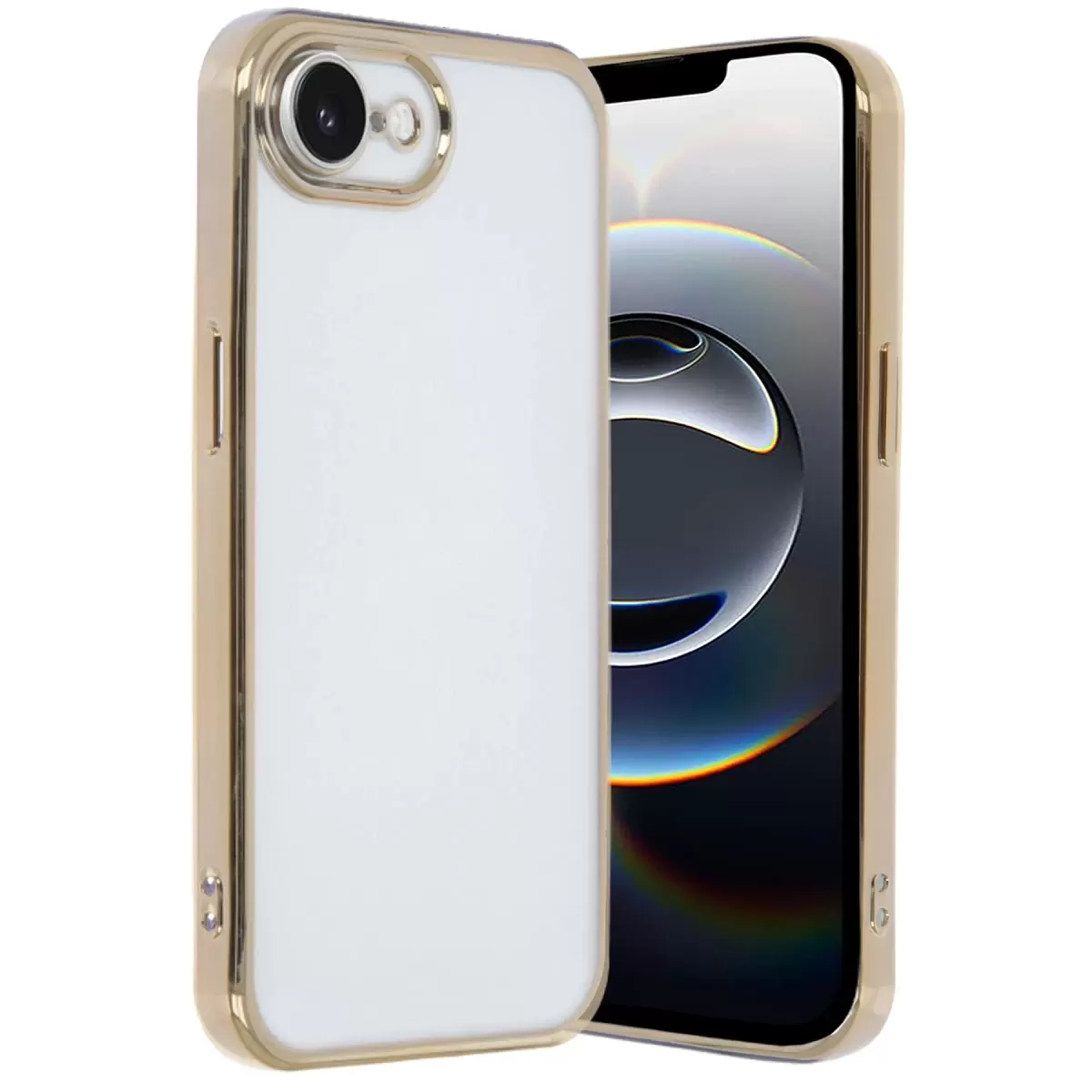 Newface Apple iPhone 16E Kılıf Razer Lensli Silikon - Gold