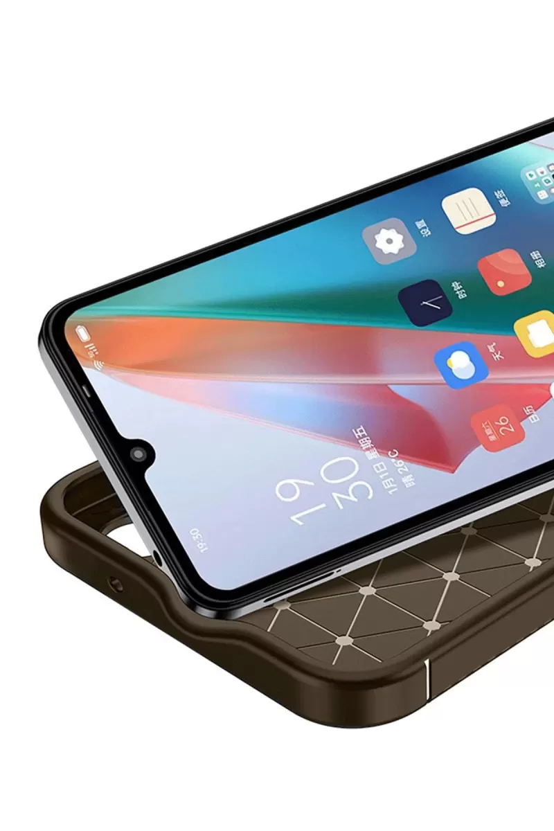 Newface İnfinix Hot 50i 4G Kılıf Auto Focus Karbon Kapak - Kahverengi