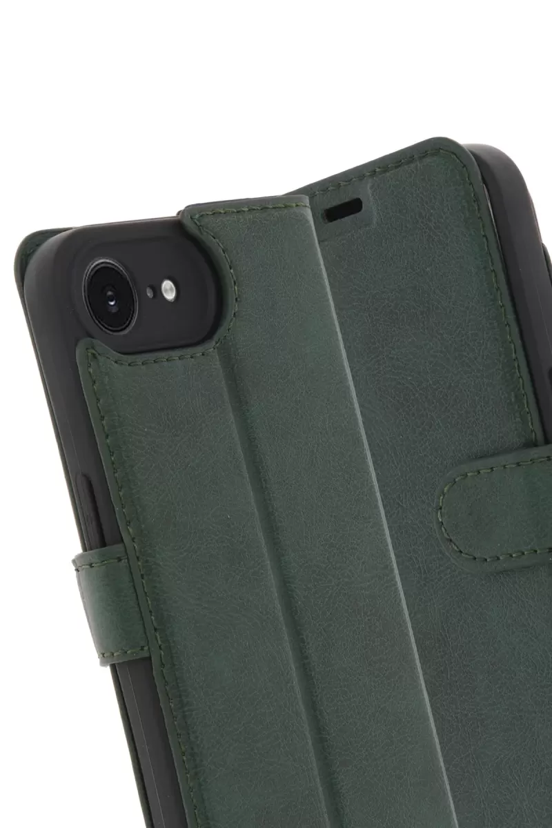 Newface Apple iPhone 16E Kılıf Trend S Plus Kapaklı Kılıf - Yeşil