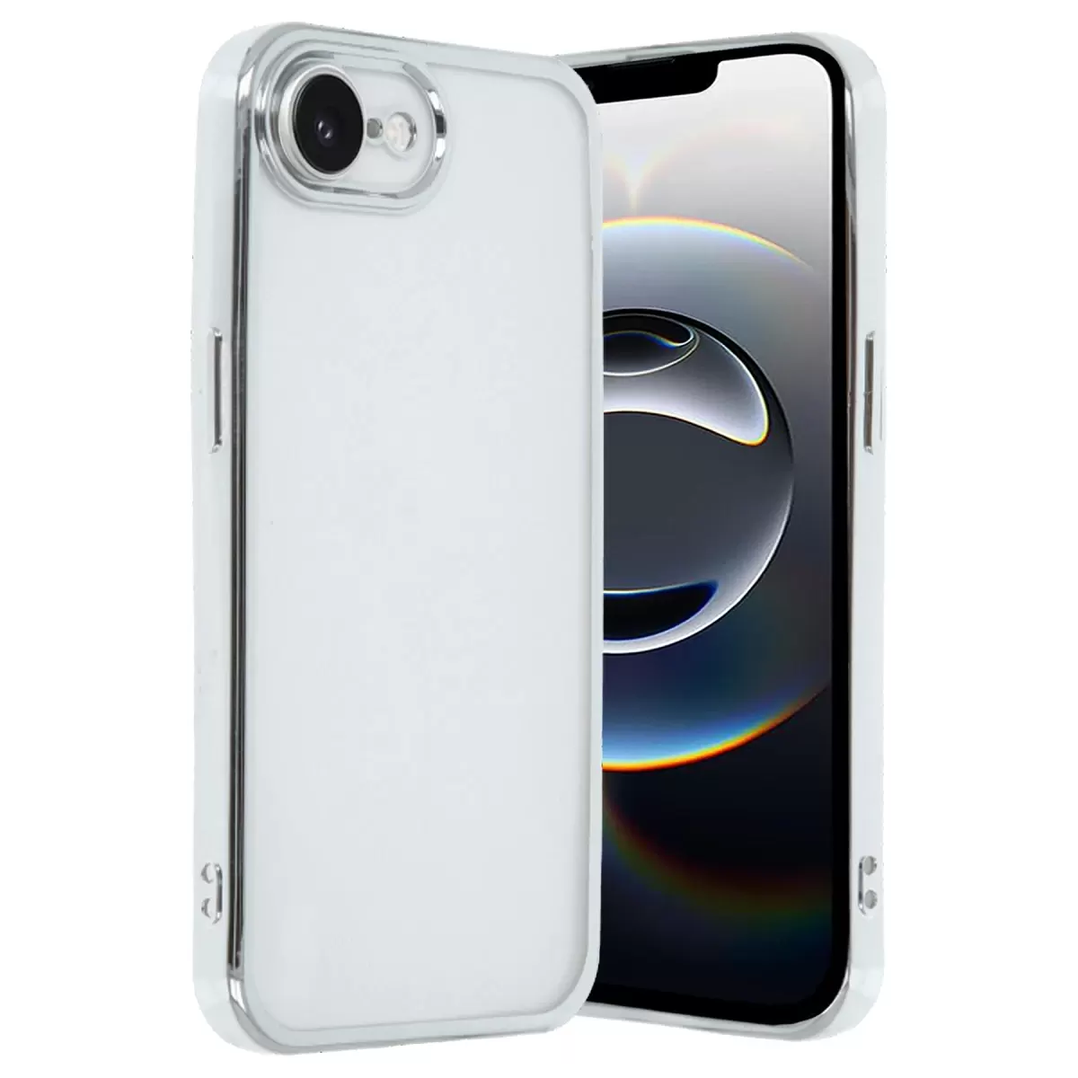 Newface Apple iPhone 16E Kılıf Razer Lensli Silikon - Gümüş