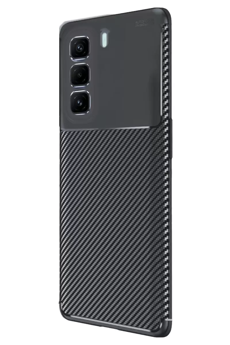 Newface İnfinix Hot 50 4G Kılıf Auto Focus Karbon Kapak - Siyah