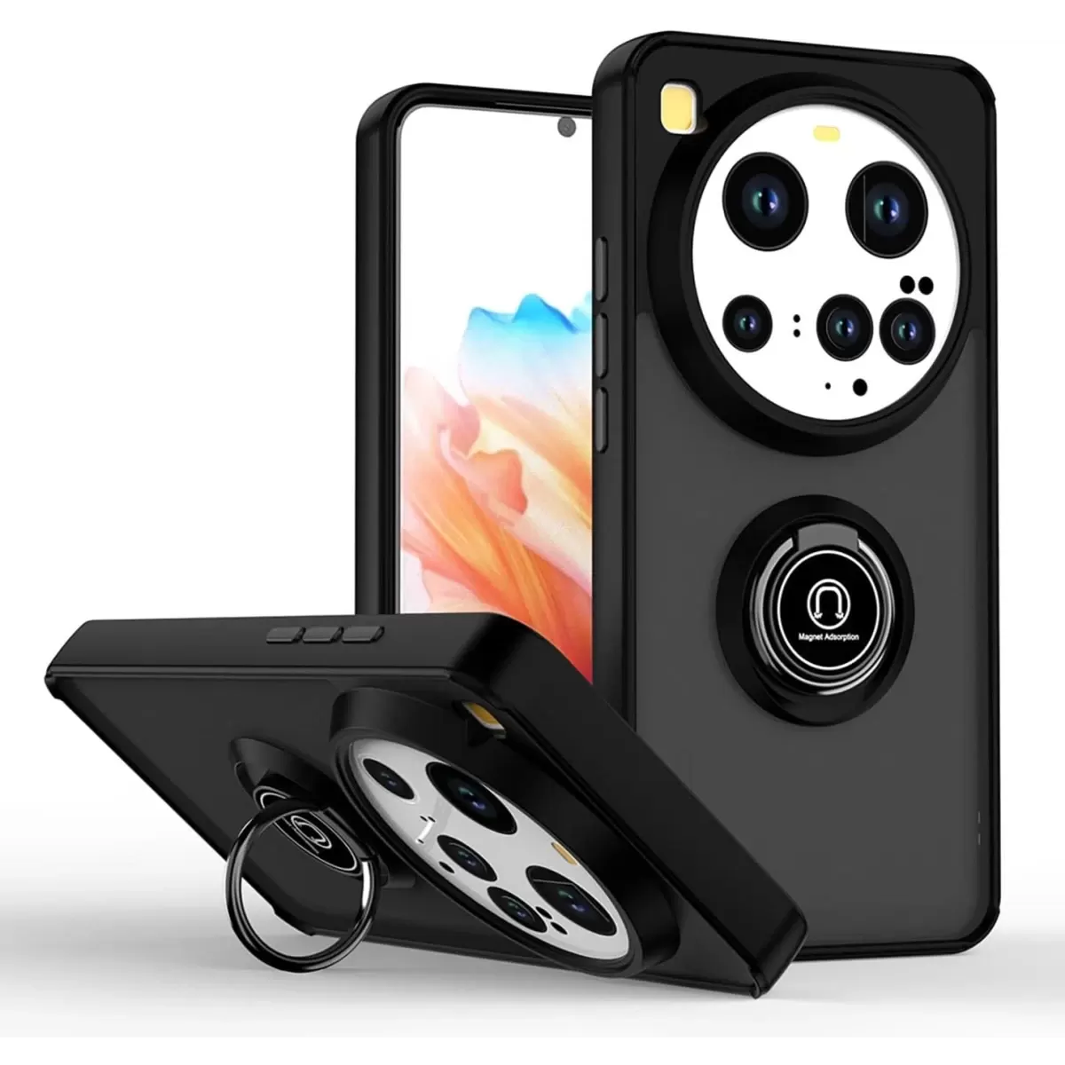 Newface Xiaomi Mi 15 Ultra Kılıf Montreal Yüzüklü Silikon Kapak - Siyah