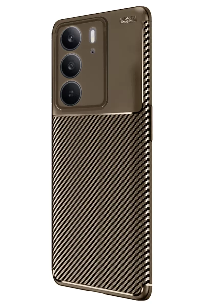 Newface Realme C75 4G Auto Focus Karbon Kapak - Kahverengi