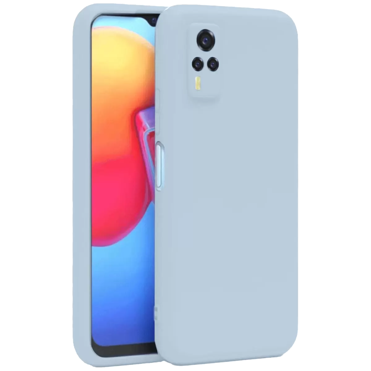 Newface Vivo Y53S Kılıf Nano içi Kadife Silikon - Buz Mavi