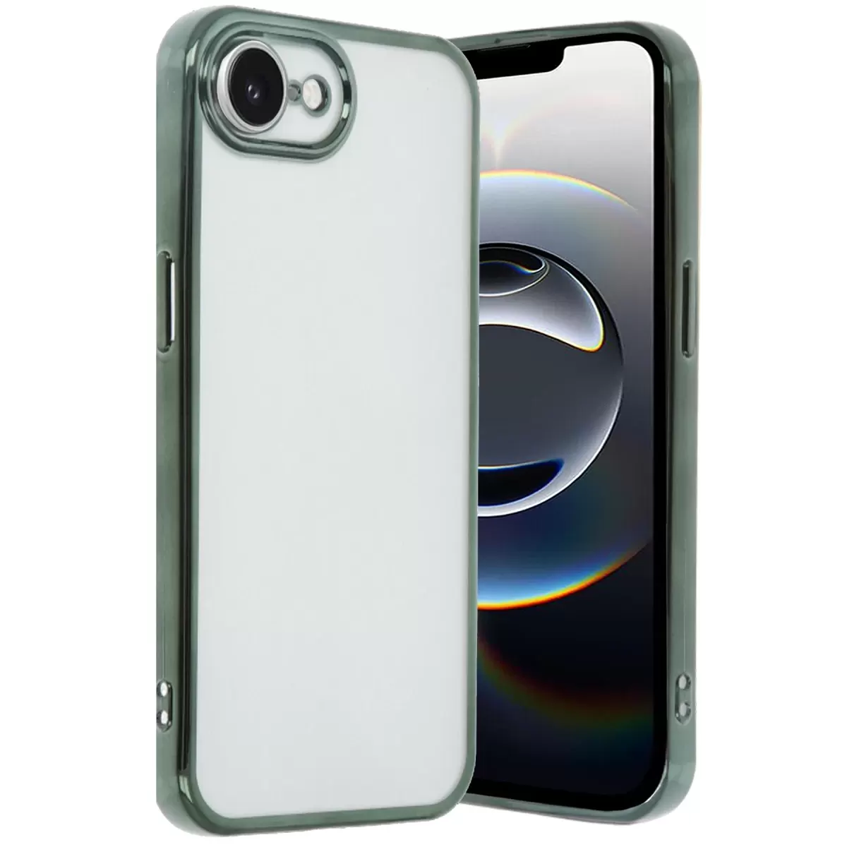 Newface Apple iPhone 16E Kılıf Razer Lensli Silikon - Yeşil