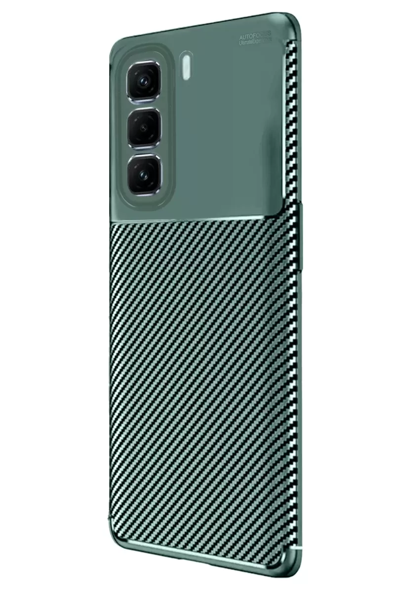Newface İnfinix Hot 50 Pro Plus 4G Auto Focus Karbon Kapak - Koyu Yeşil