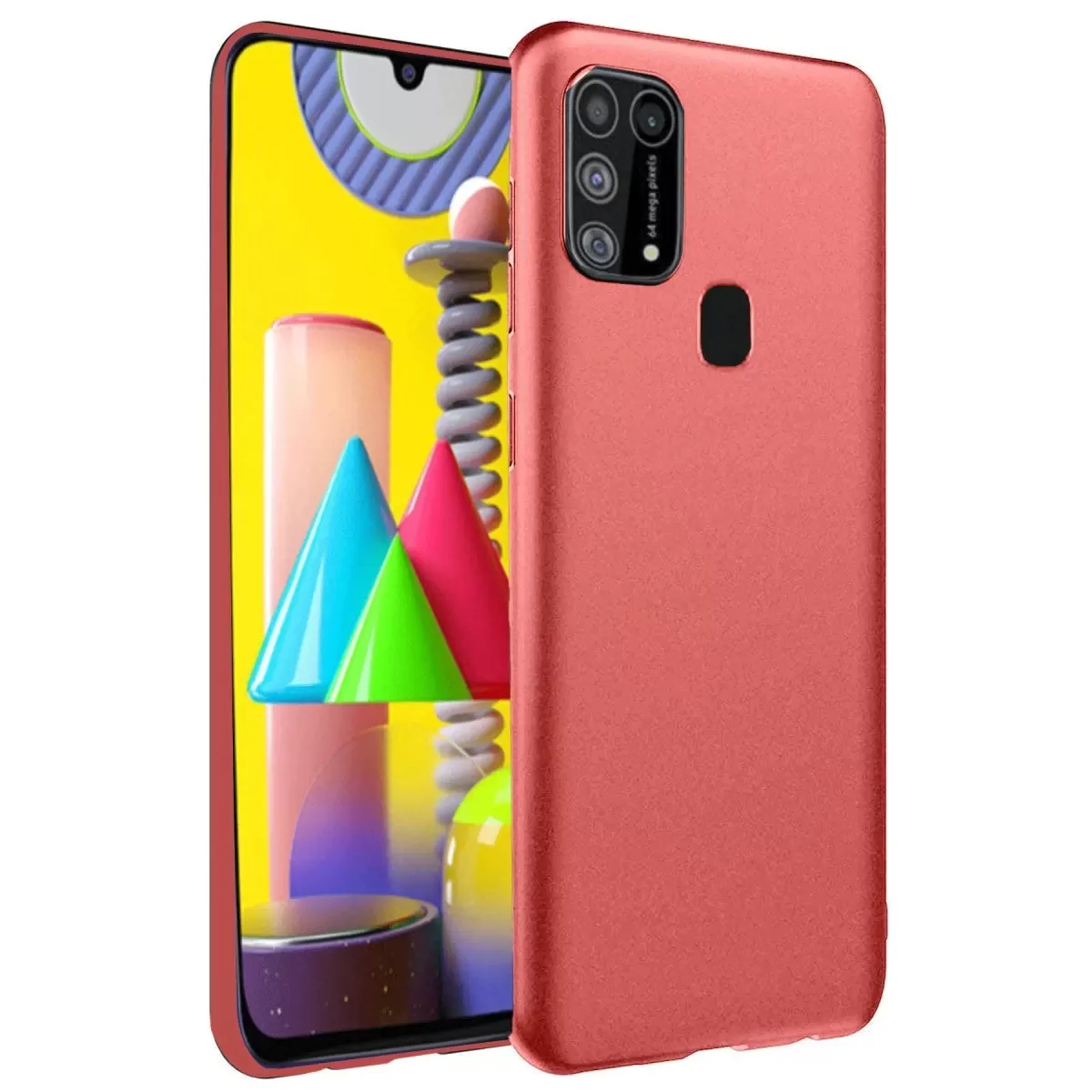 Newface Samsung Galaxy M31 Kılıf Nano içi Kadife Silikon - Kiremit