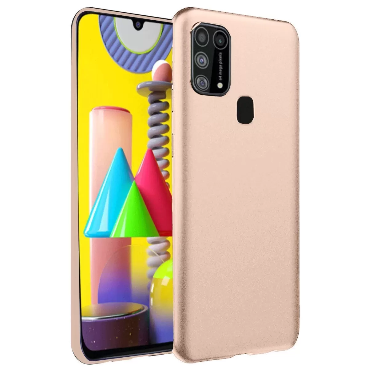 Newface Samsung Galaxy M31 Kılıf Nano içi Kadife Silikon - Pudra