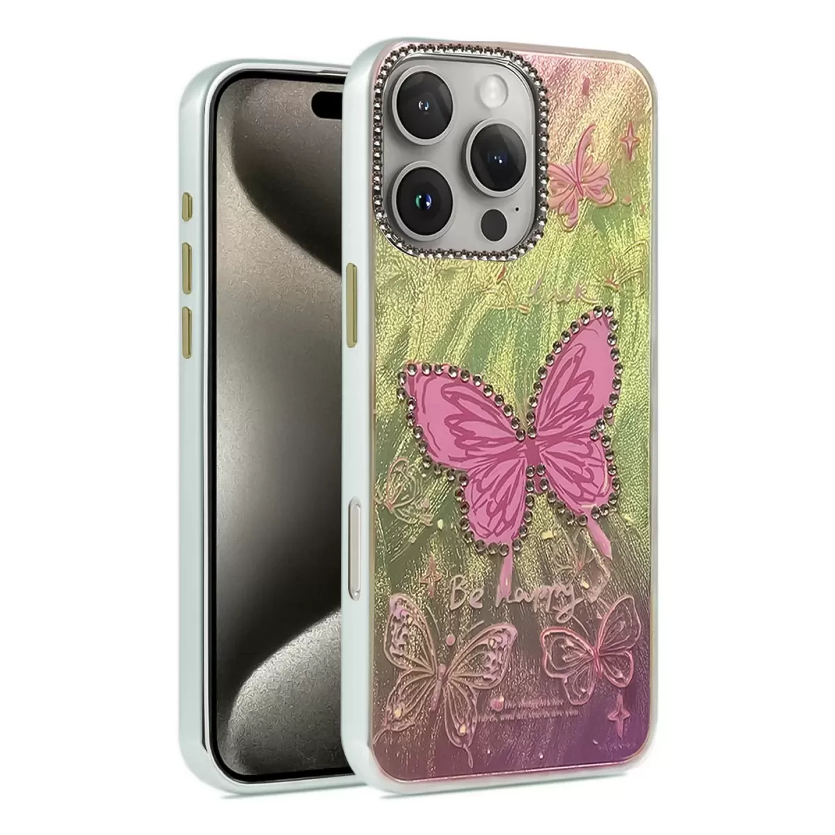 Newface Apple iPhone 16 Pro Max Kılıf Blade Aynalı Desenli Kapak - Desen 5
