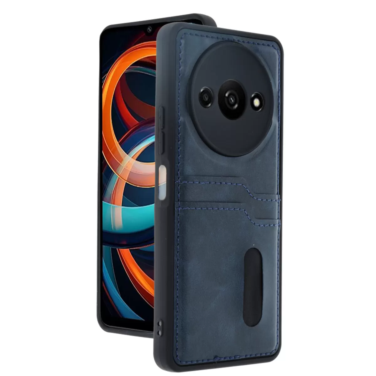 Newface Xiaomi Redmi A3 4G Kılıf Sara Kartvizitli Deri Kılıf - Lacivert
