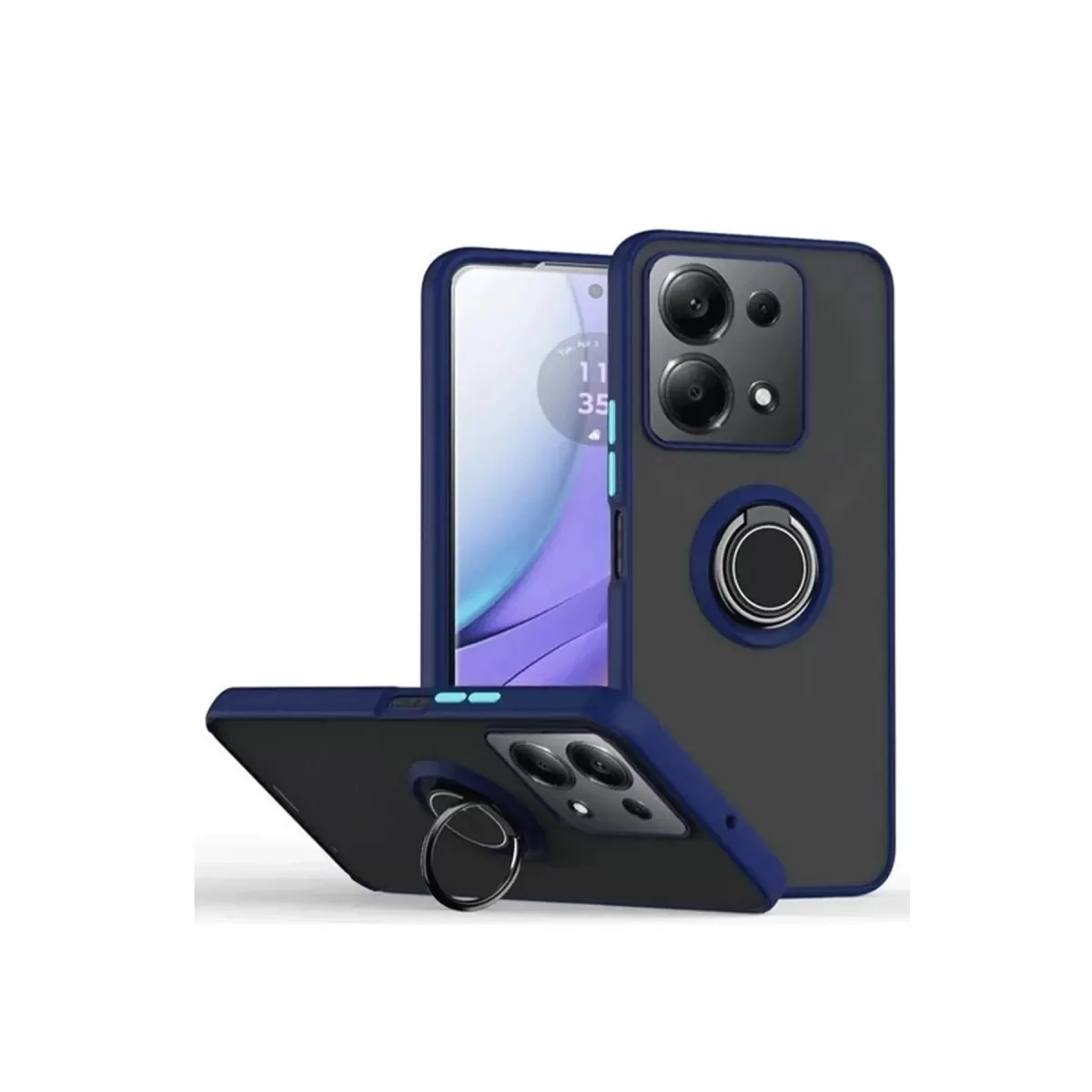Newface Xiaomi Redmi Note 13 Pro 4G Montreal Yüzüklü Silikon Kapak - Lacivert