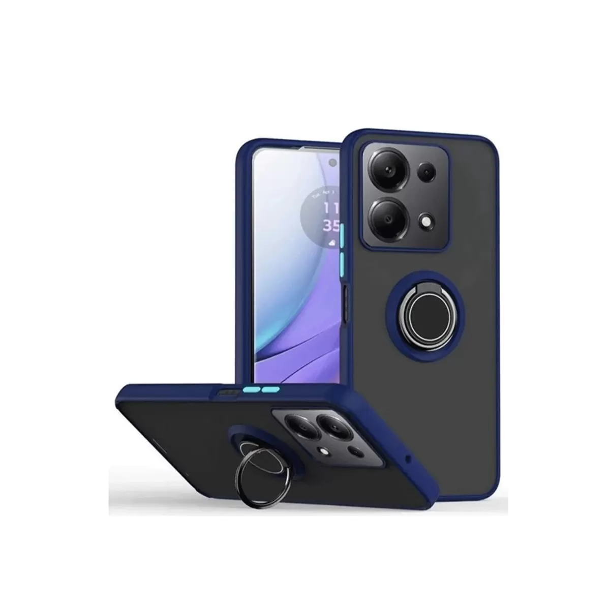 Newface Xiaomi Redmi Note 13 Pro 4G Montreal Yüzüklü Silikon Kapak - Lacivert