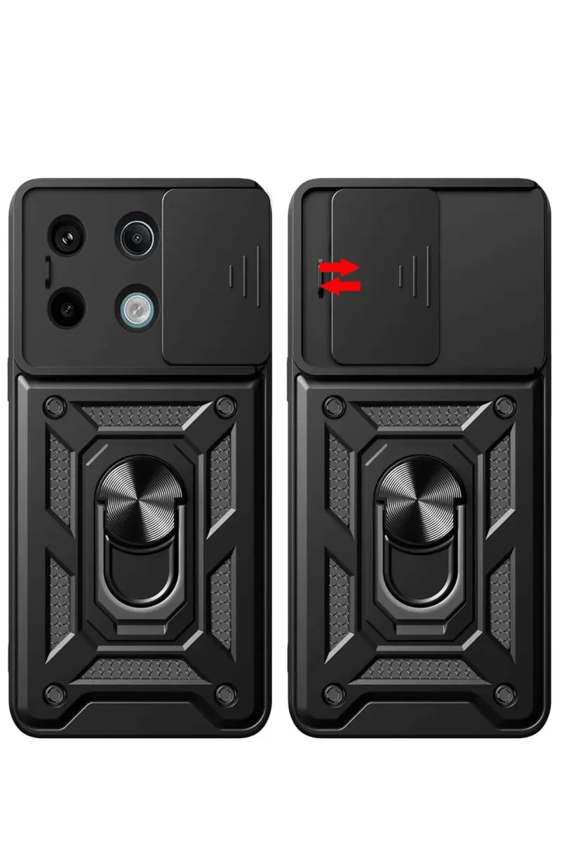 Newface Xiaomi Redmi Note 13 Pro 4G Pars Lens Yüzüklü Silikon - Kırmızı