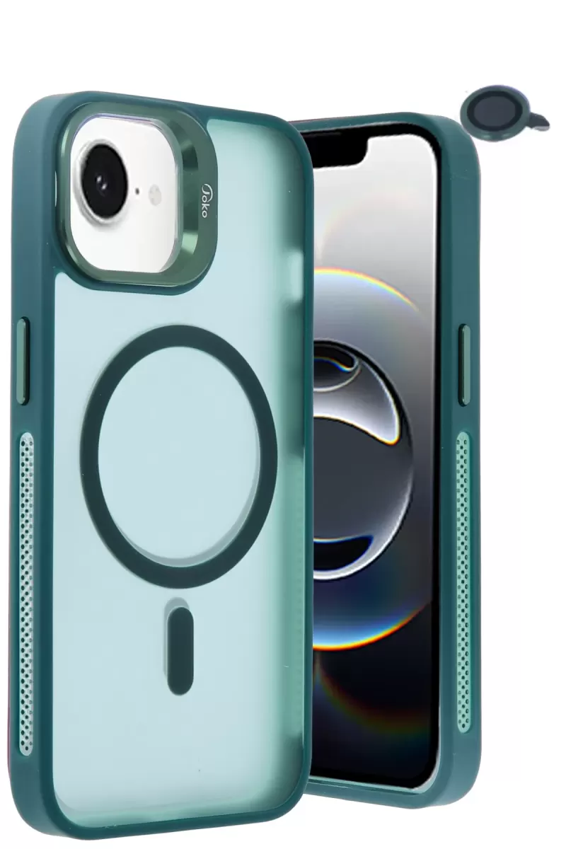 Joko Apple iPhone 16E Flet Lens Magsafe Kapak - Koyu Yeşil