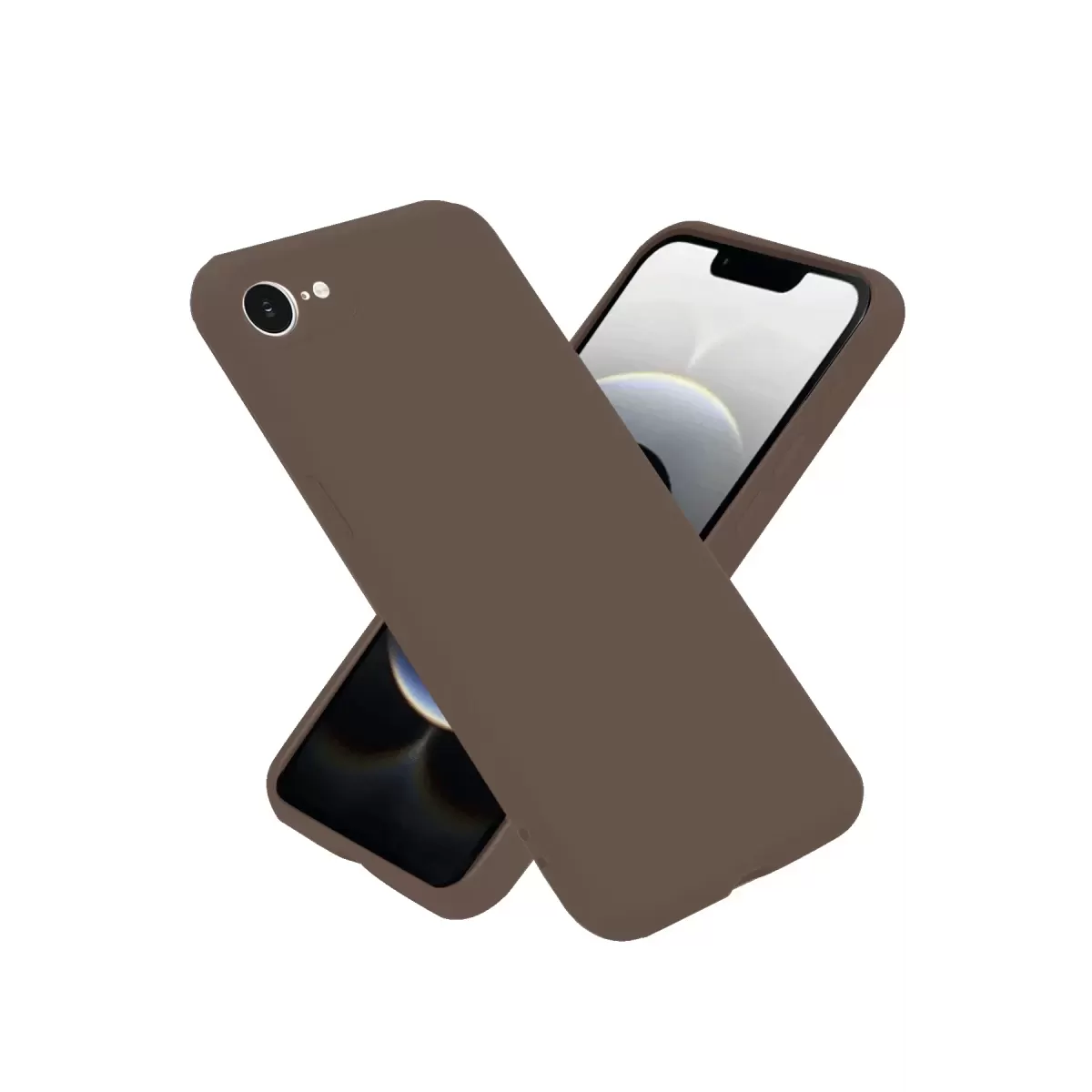 Newface Apple iPhone 16E Kılıf First Silikon - Kahverengi
