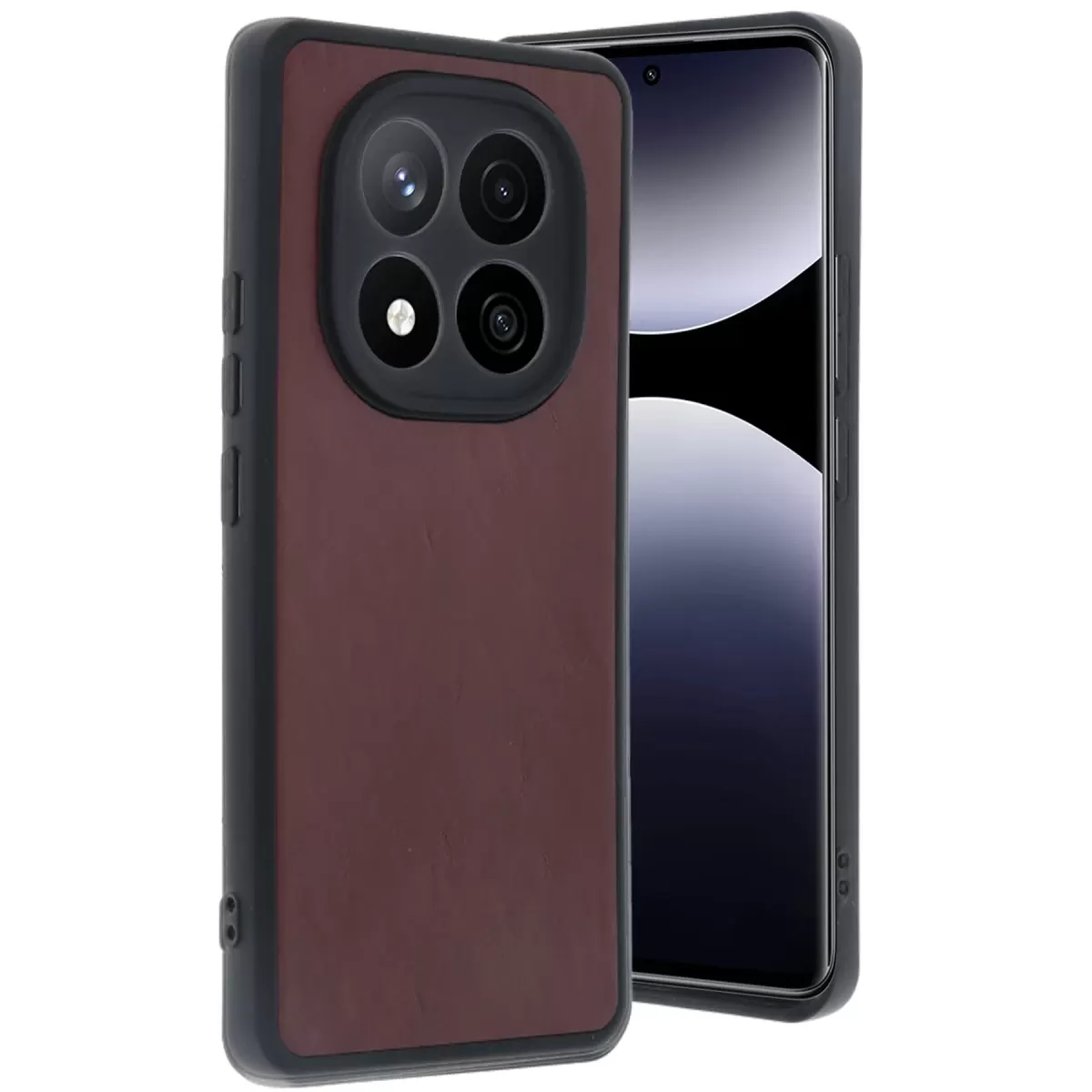 Newface Xiaomi Redmi Note 14 Pro 5G Kılıf Aras Deri Kapak - Bordo