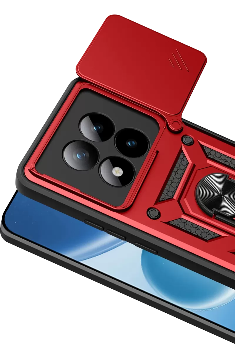 Newface Xiaomi Redmi Note 15 Pro 5G Pars Lens Yüzüklü Silikon - Kırmızı