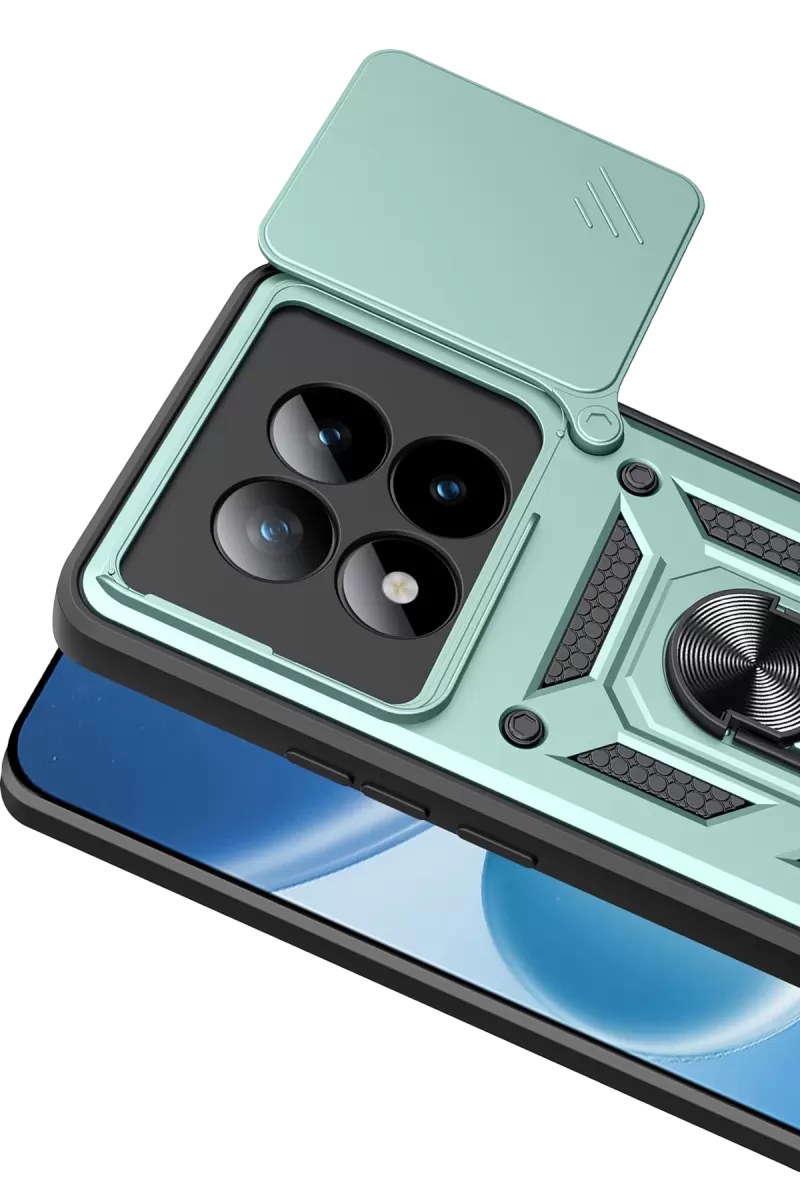 Newface Xiaomi Redmi Note 15 Pro 5G Pars Lens Yüzüklü Silikon - Yeşil