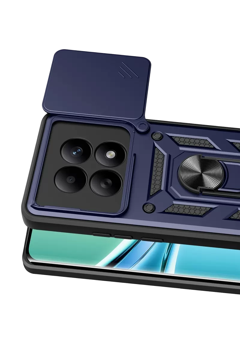 Newface Xiaomi Redmi Note 15 4G Pars Lens Yüzüklü Silikon - Lacivert