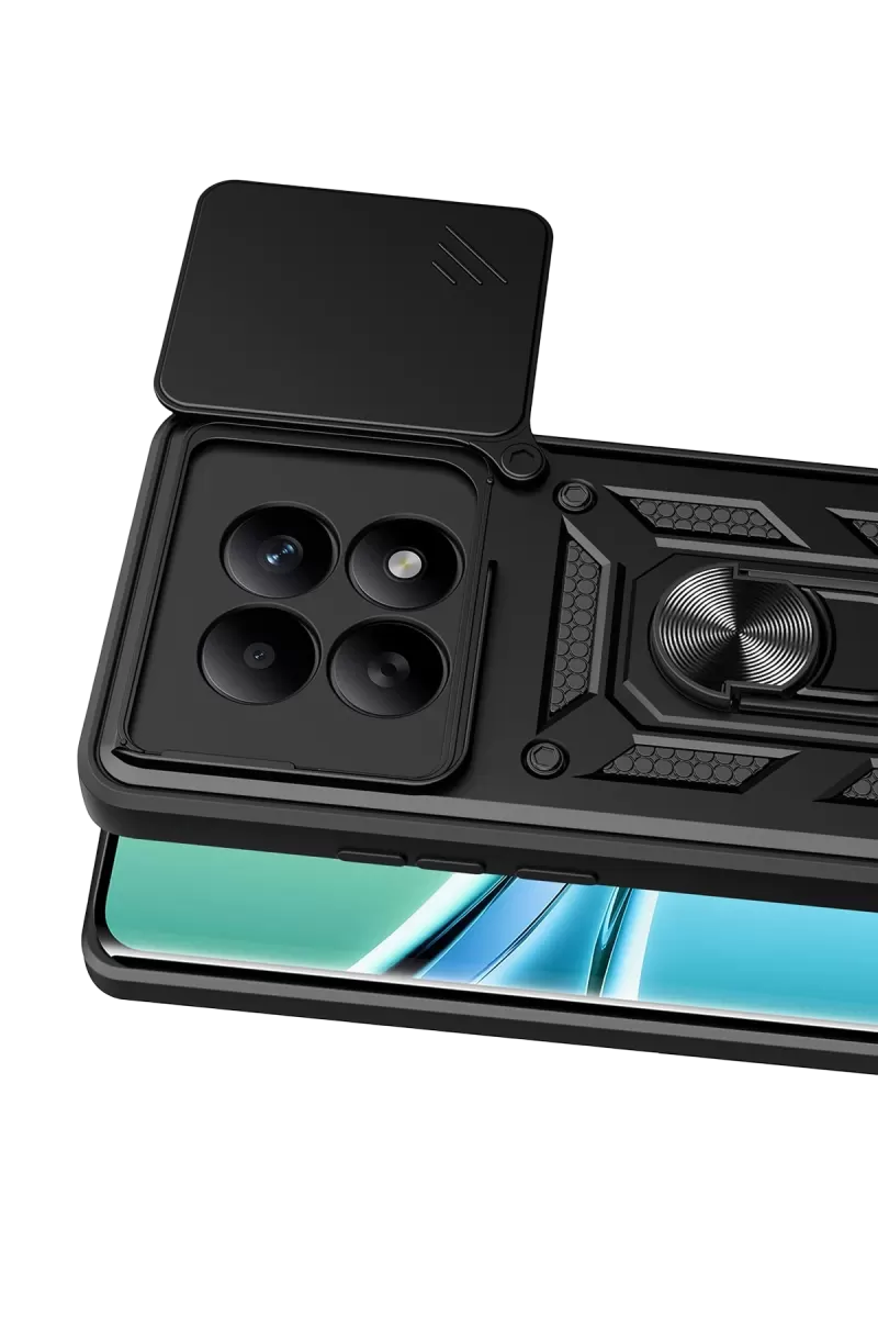 Newface Xiaomi Redmi Note 15 4G Pars Lens Yüzüklü Silikon - Siyah