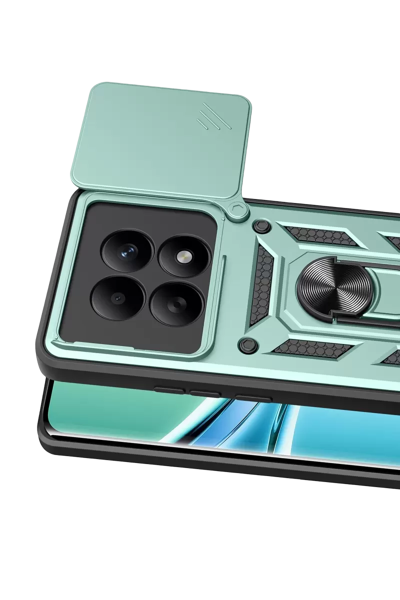 Newface Xiaomi Redmi Note 15 4G Pars Lens Yüzüklü Silikon - Yeşil