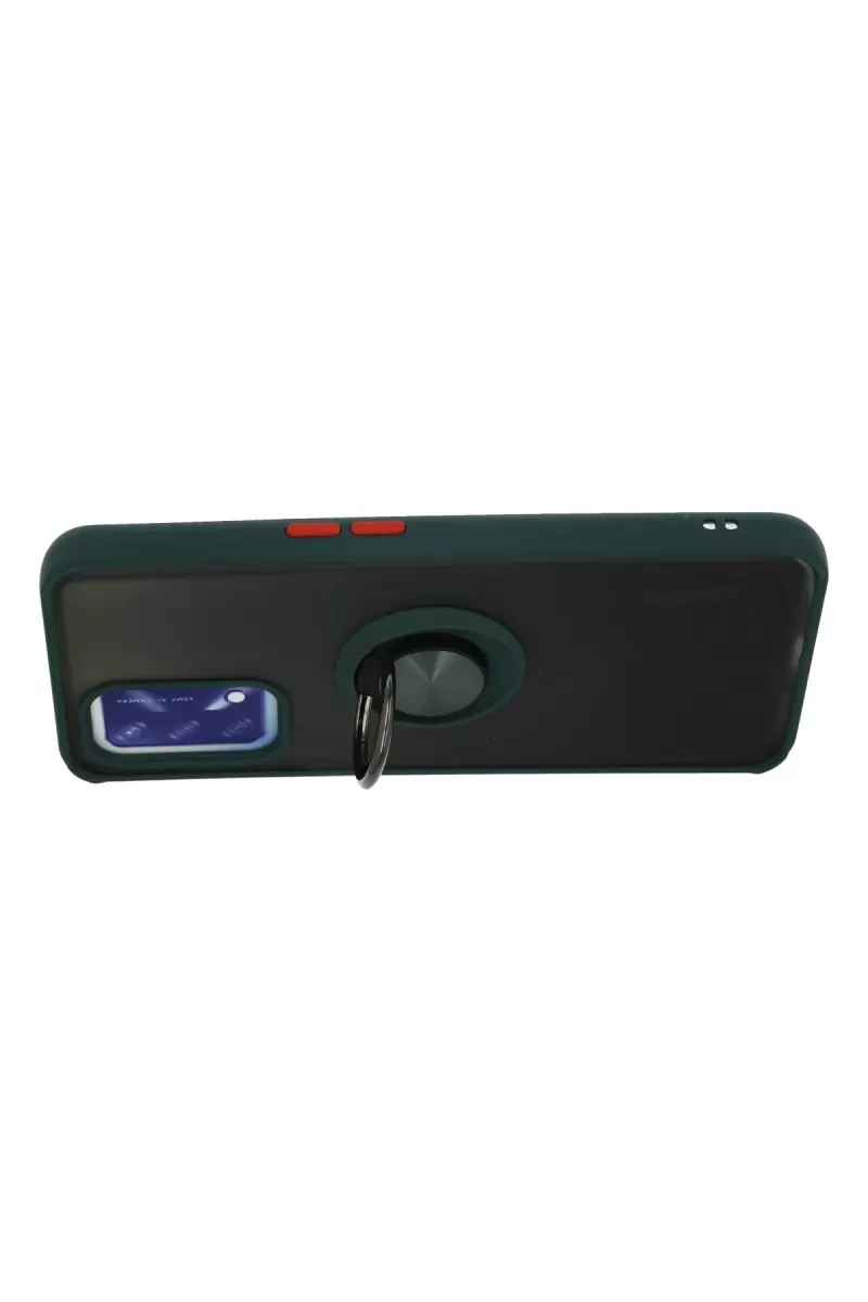 Newface Oppo A74 4G Kılıf Montreal Yüzüklü Silikon Kapak - Yeşil
