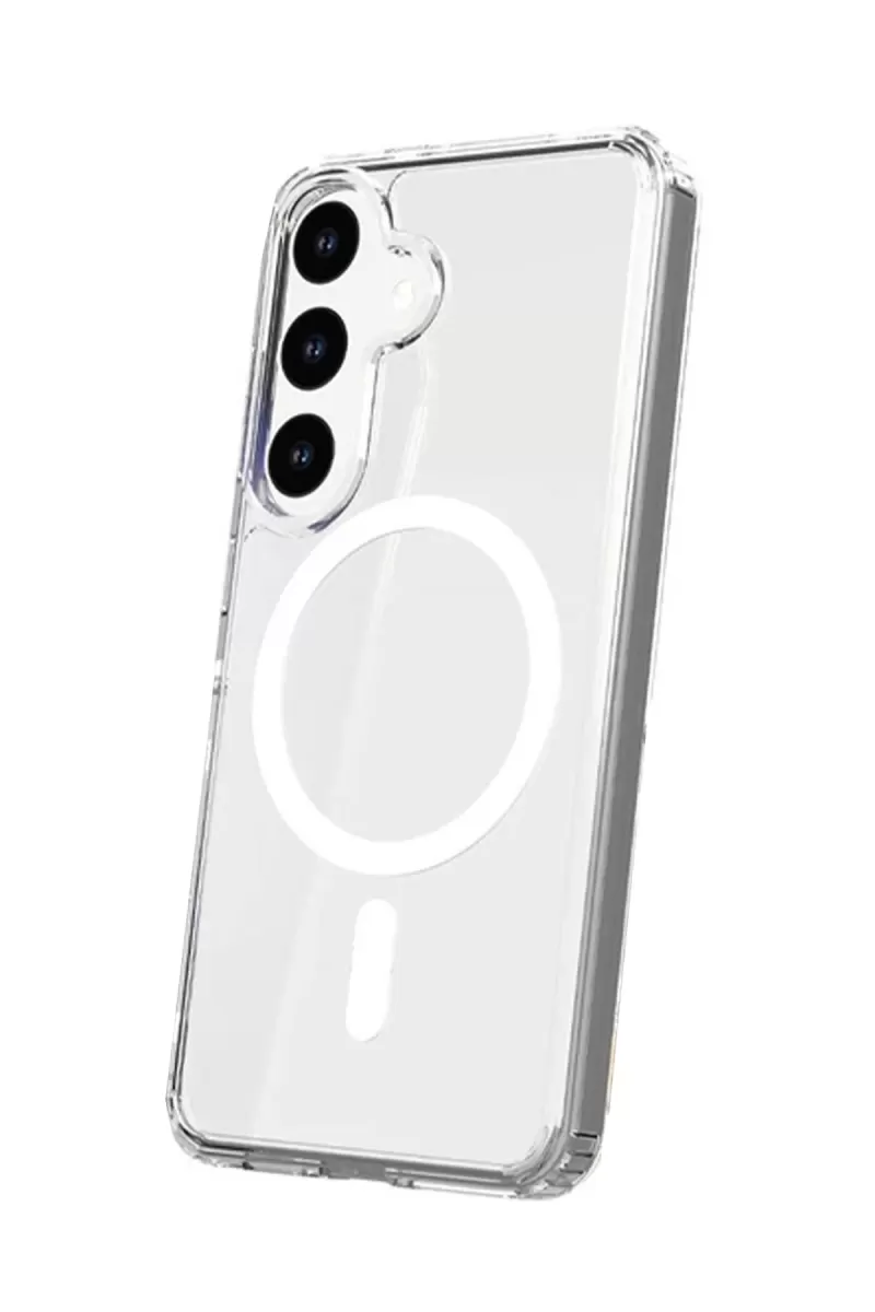Newface Samsung Galaxy S24 Kılıf Magneticsafe Şeffaf Silikon - Şeffaf