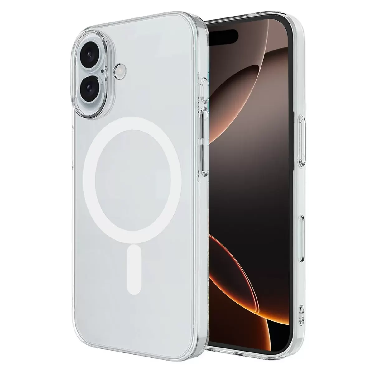 Newface Apple iPhone 16 Kılıf Magneticsafe Şeffaf Silikon - Şeffaf