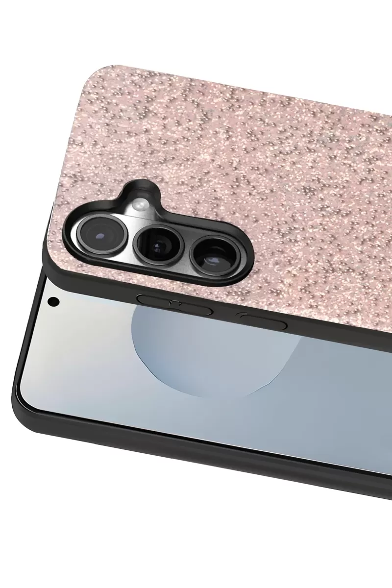 Onegif Samsung Galaxy S25 Bright Simli Kapak - Pembe