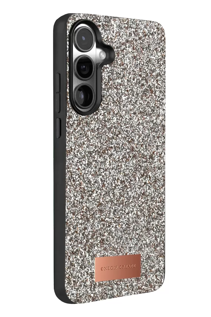 Onegif Samsung Galaxy A57 5G Bright Simli Kapak - Gümüş