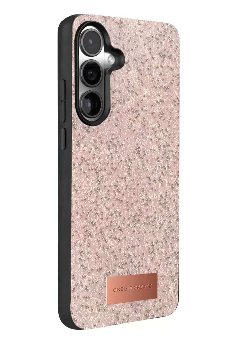 Onegif Samsung Galaxy A57 5G Bright Simli Kapak - Pembe